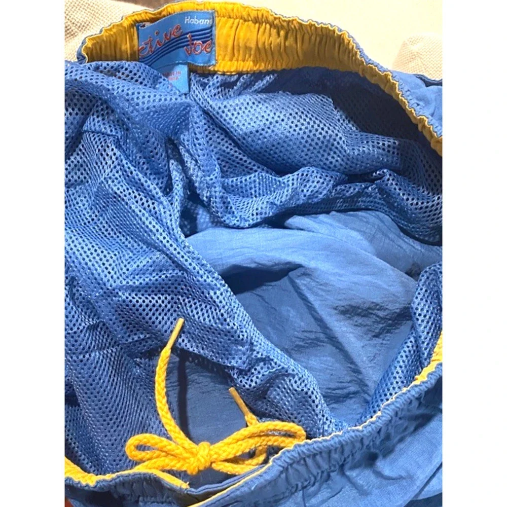 ACTIVE JOE men's trunk / short /bathing suit , blue , men's size large New